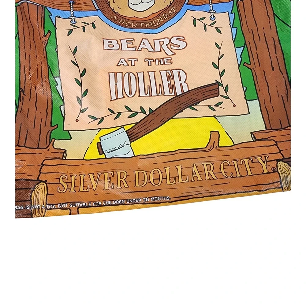 Silver Dollar City Bears at the Holler Drawstring Cinch Bag Souvenir‎ Branson MO